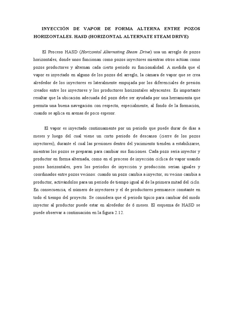 HASD: Inyección Alternada en Pozos Horizontales | PDF | Petróleo ...