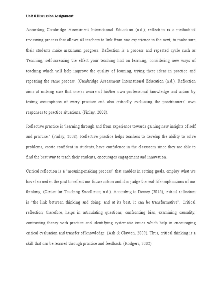 5010 Unit 8 Discussion Assignment | PDF | Teaching Method | Critical ...