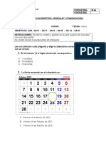 EVALUACIÓN DIAGNÓSTICO 2022 - Matemáticas 2°