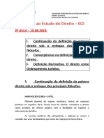 Introdução Ao Estudo Do Direito - IED: 3 AULA - 19.08.2019