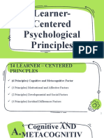 Learner Centered Psychological Principles