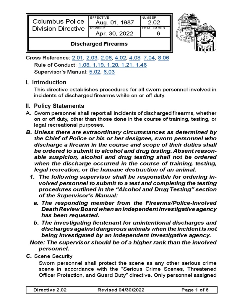 Discharged Firearms PDF Military Discharge Police