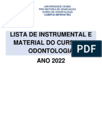 Lista de Materiais e Intrumentais Odontologia CEUMA 2022
