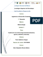 Actividad 4 Gutierrez Vargas Teresa Clasificacion de La Biotecnologia Septimo Semestre Unidad 1 PDF