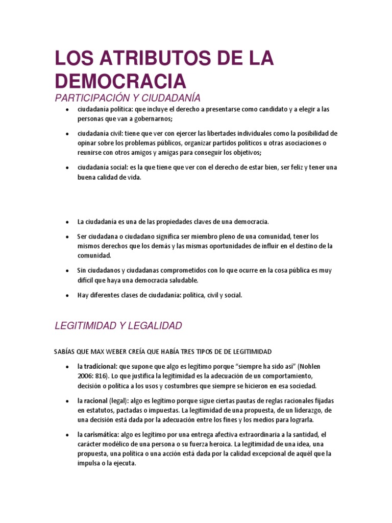 Los Atributos de La Democracia | PDF | Democracia | Ideologías políticas