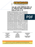 Sopa de Letras de Las Obras de La Carne y El Fruto Del Espiritu Galatas 516