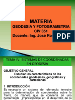 Tema IV Sistemas de Coord. en Geodesia JRV