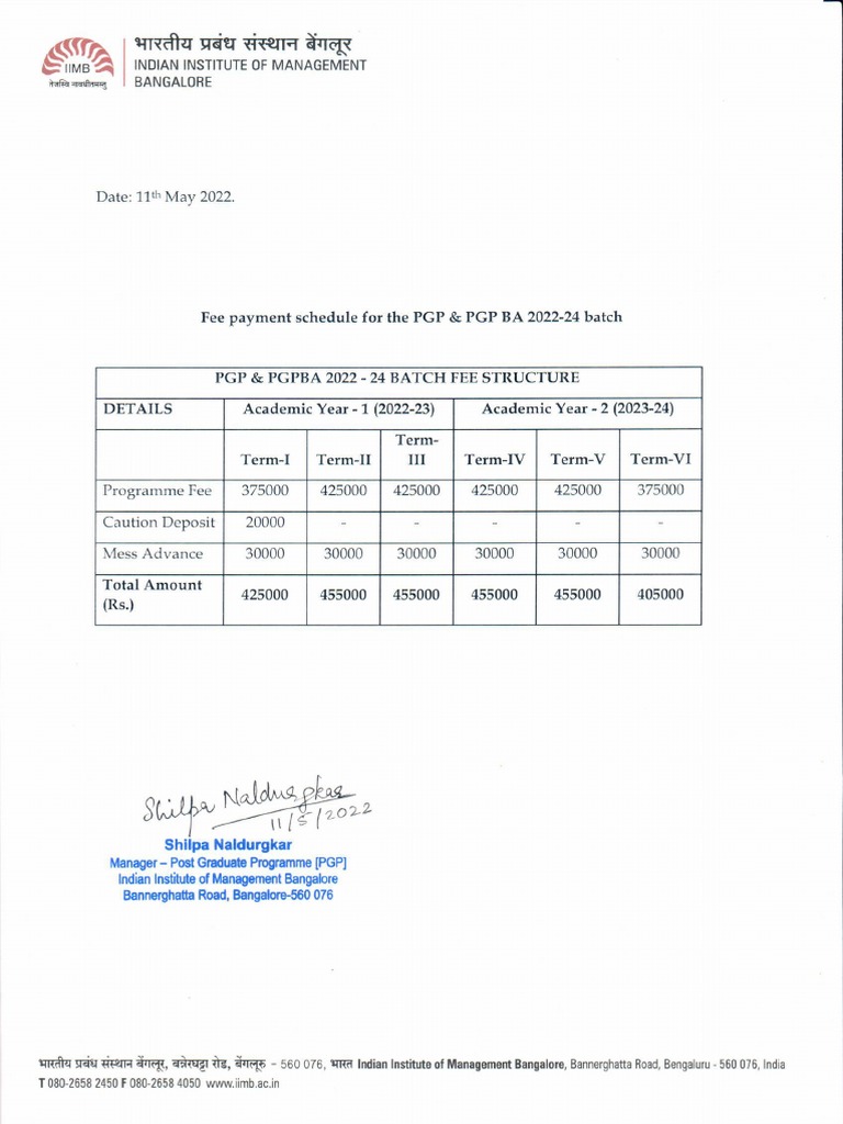 Fee Structure 202224 PDF