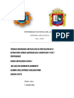 Universidad Nacional Del Altiplano: Ingenieria Metalurgica Una - Puno
