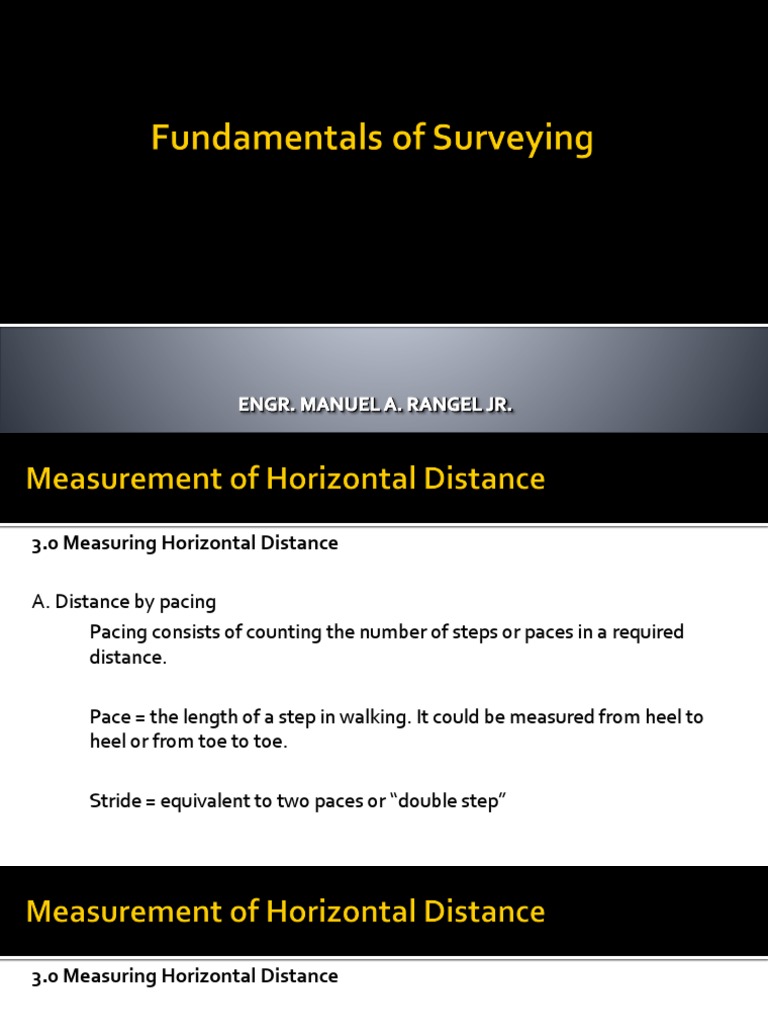 Measurement of Horizontal Distance PDF Surveying Measurement