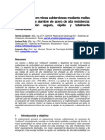 Sostenimiento en Minas Subterráneas Mediante Mallas Romboidales de Alambre de Acero de Alta Resistencia Una Instalación Segura Rápida y Totalmente Mecanizada