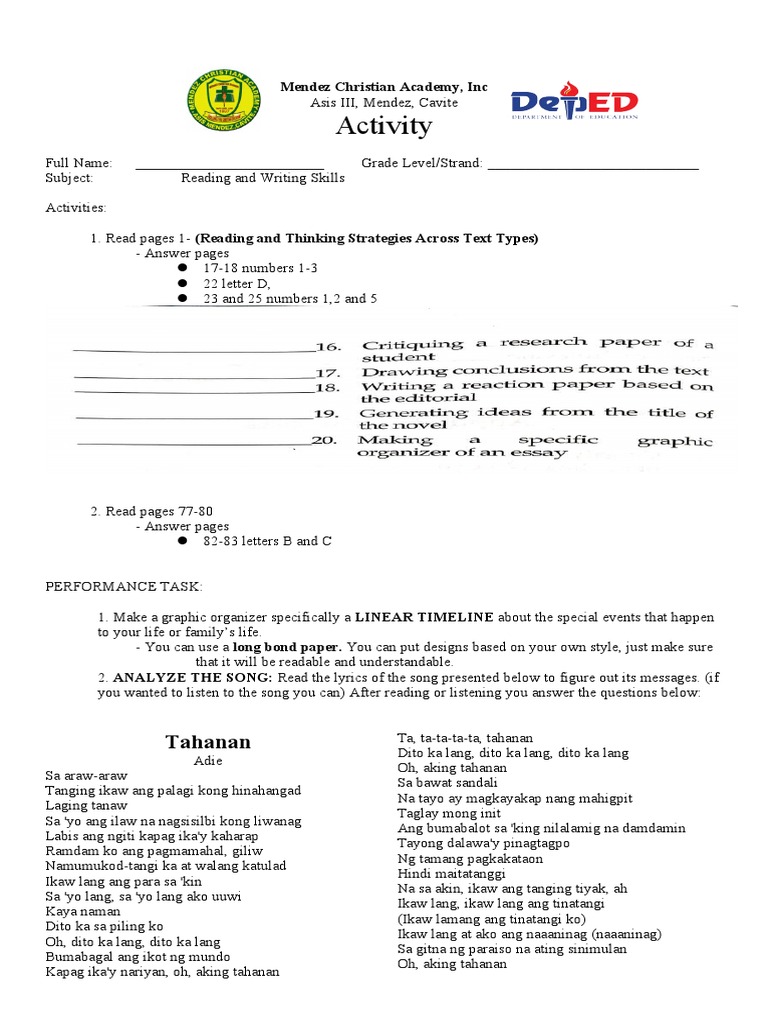 Reading and Writing Skills Module PDF