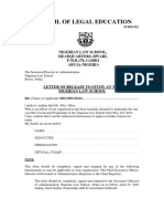 Nigerian Law School Release Letter