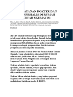 Jasa Pelayanan Dokter Dan Dokter Spesialis Di Rumah Sakit