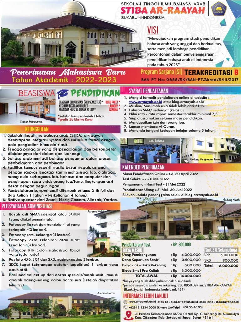 Pendaftaran Mahasiswa Baru STIBA Arraayah | PDF