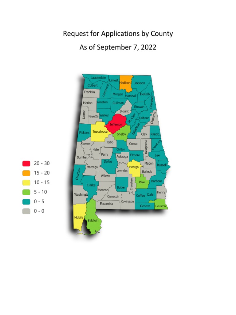 Alabama Medical Cannabis Commission Map of License Application Requests