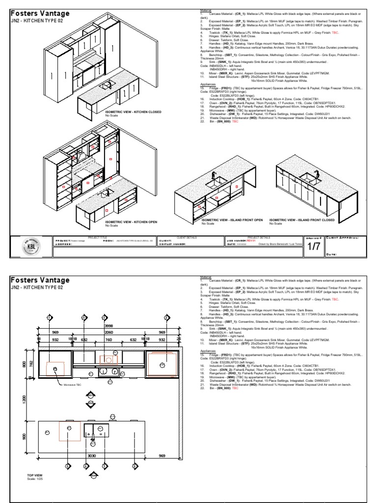 Kitchen Type 02 Specifications and Plans | PDF | Countertop | Materials