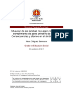 2016, Situación de Las Familias Con Algún Miembro en Cumplimiento de Pena Privativa de Libertad. Consecuencias y Efectos en El Ámbito Familiar