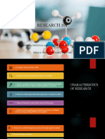 Characterisctics and Classifications of Research