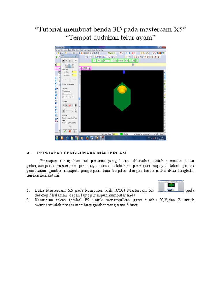 Tutorial Mastercam X5: Desain 3D | PDF