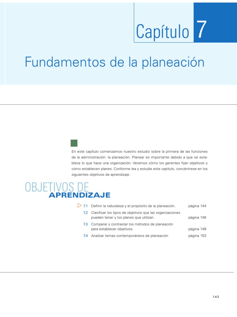 Texto 1 Semana 3 CAPITULO 7 FUNDAMENTOS DE LA PLANEACION | PDF ...
