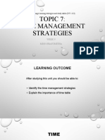 Topic 7: Time Management Strategies