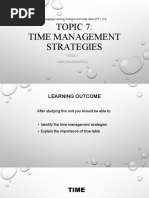 Topic 7: Time Management Strategies