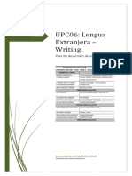 UPC06: Lengua Extranjera – Escritura. Plan de desarrollo de asignatura