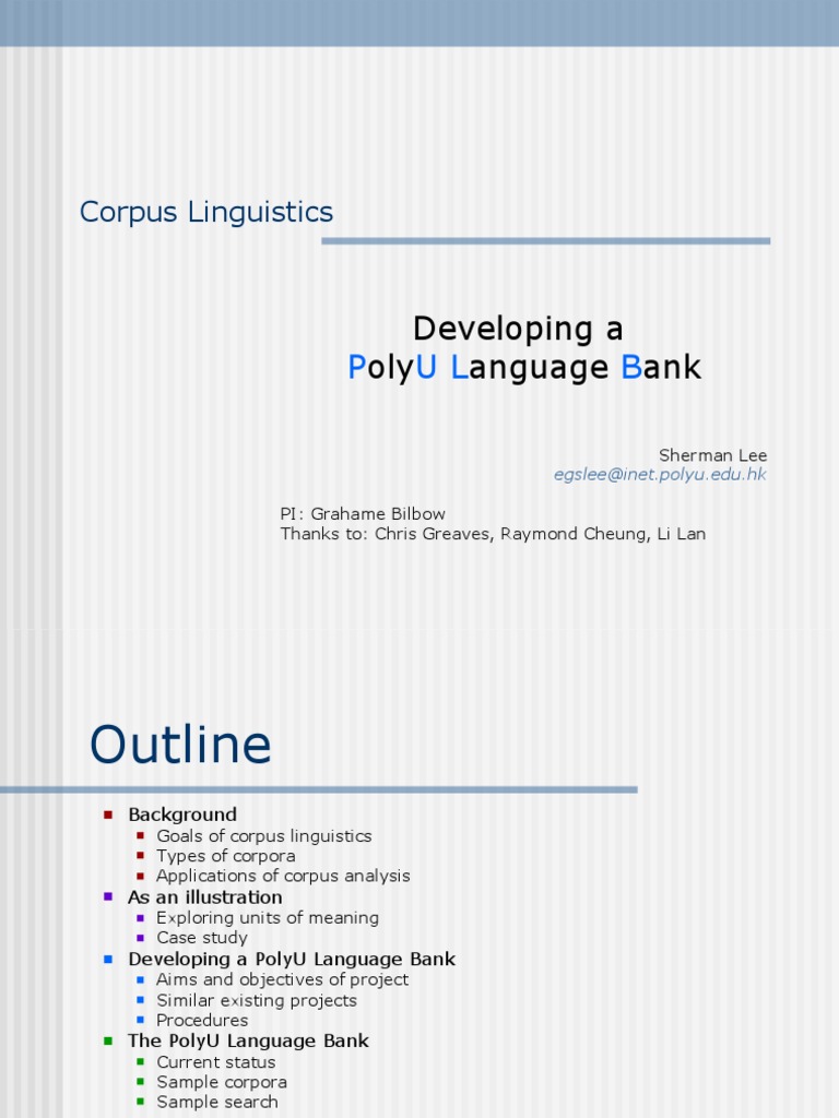 PolyU Language Bank Overview | PDF | Linguistics | Applied Linguistics