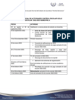 Calendario Actividades (Alumnos) - Periodo A Ciclo Escolar 2022-2023 - Control Escolar