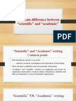 Academic Writing and Scientific Writing