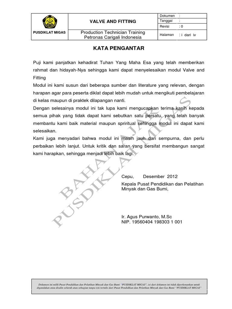 Modul Valve and Fitting Petronas Depan PDF