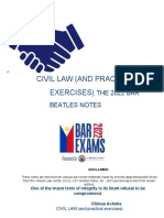 Civil Law (And Practical Exercises) - The 2022 Bar Beatles Notes