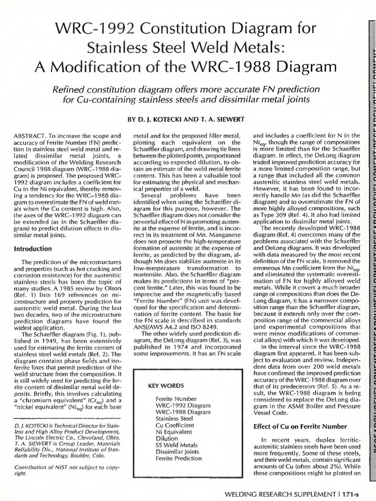 WRC 1992 | PDF | Stainless Steel | Materials