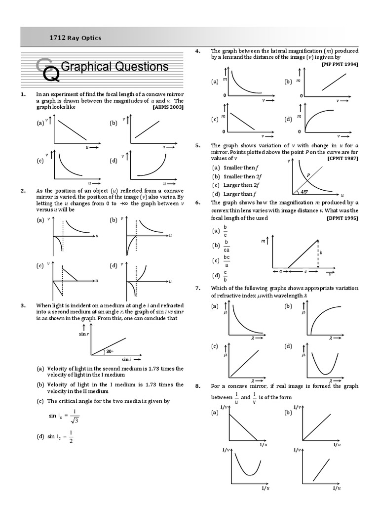 07 Ray Optics Solutions | PDF | Light | Mirror