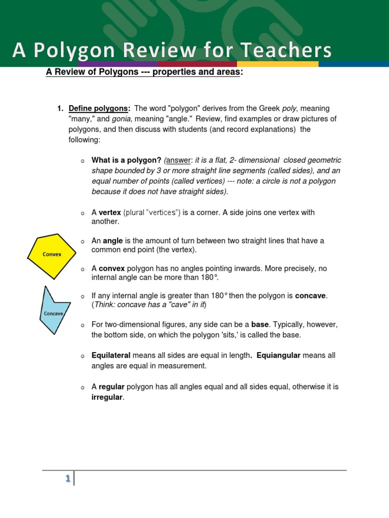Polygons Properties Pdf Area Polygon