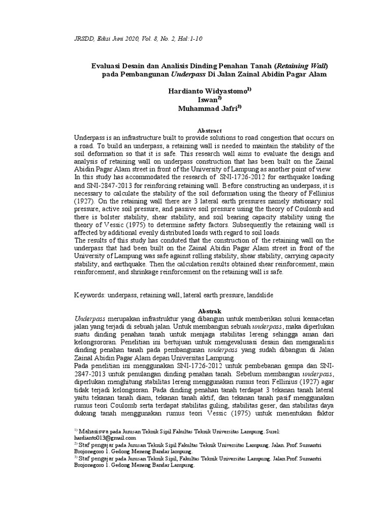 Evaluasi Desain Dan Analisis Dinding Penahan Tanah (Retaining Wall ...