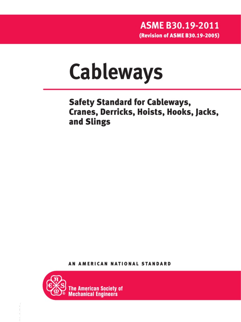 ASME - B30.19-2011 - Cont - 0038-Cableways For Crane | PDF | Crane ...