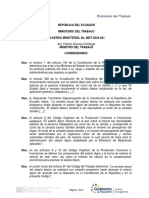 República Del Ecuador Ministerio Del Trabajo Acuerdo Ministerial No. Mdt-2022-041