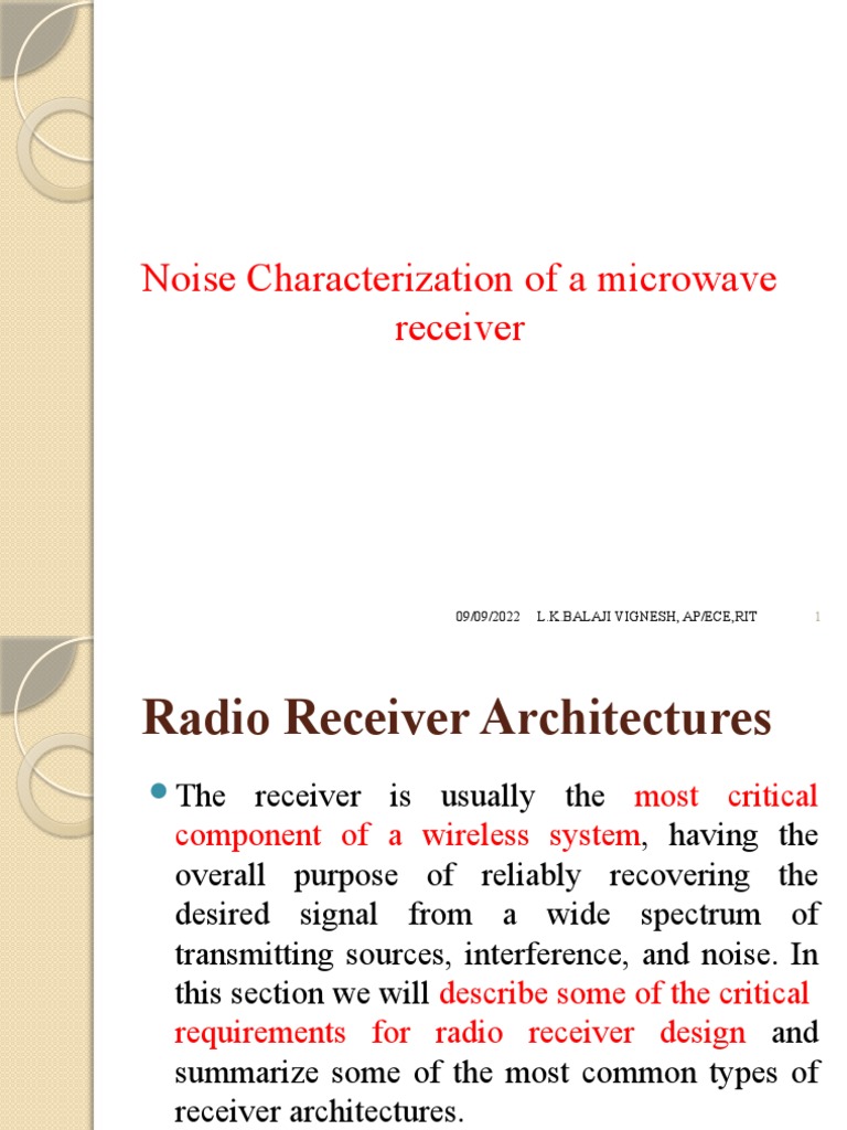 6) Noise Characterization of A Microwave Receiver PDF Radio Amplifier