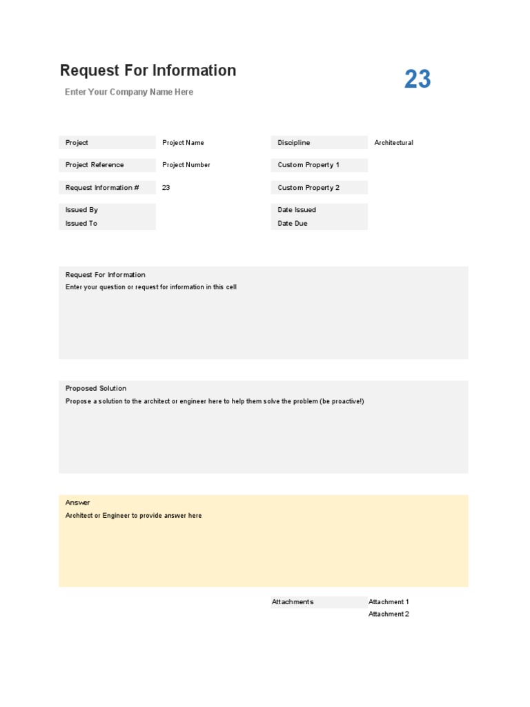 Project Template Request For Information 0pdlzt | PDF | Art