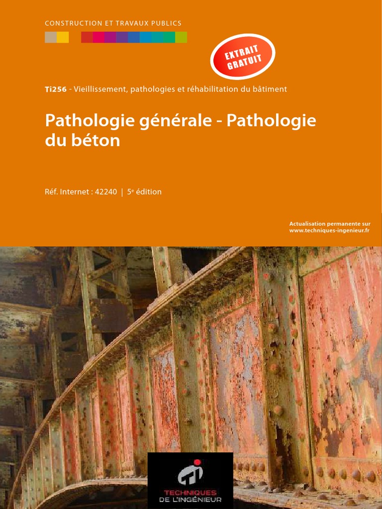 Pathologie Générale Pathologie Du Béton PDF Plaie Béton armé — free download