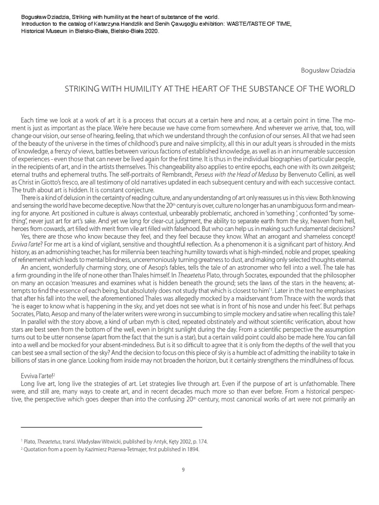 Art, Humility, and Cultural Context | PDF | Plato | Aesthetics