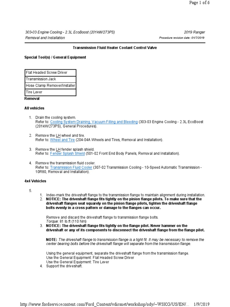 30303 Engine Cooling 2.3L EcoBoost Removal and Installation