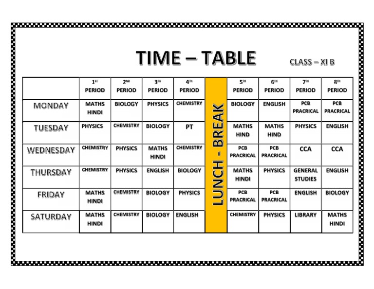 Time Table 1 | PDF | Self-Improvement | Science & Mathematics