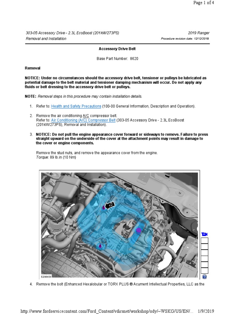 303-05 Accessory Drive - Removal and Installation - Accessory Drive ...