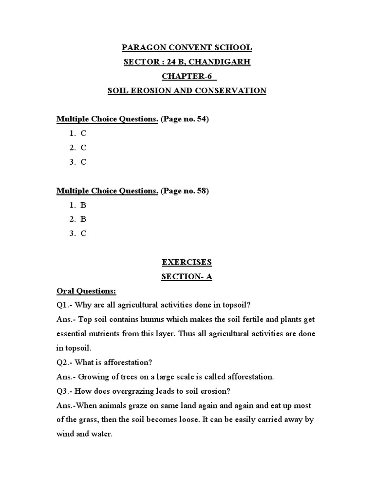 Class 5 Ch 6 Solved Pdf Soil Topsoil