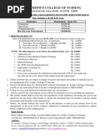 B.sc. Nursing Managment Fee Structure - 2022-23