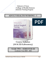 Adult Health Nursing I LAB Syllabus 2020-2021