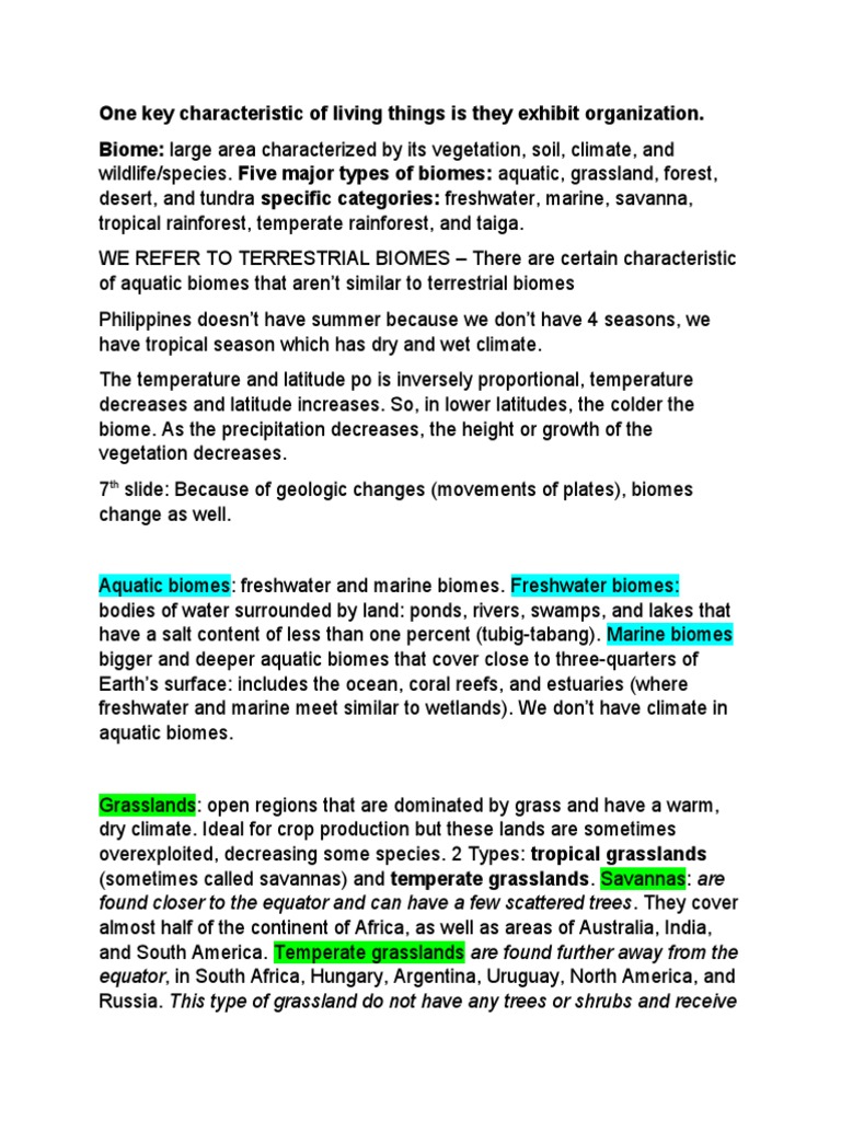 National Geographic Biomes PDF Forests Climate